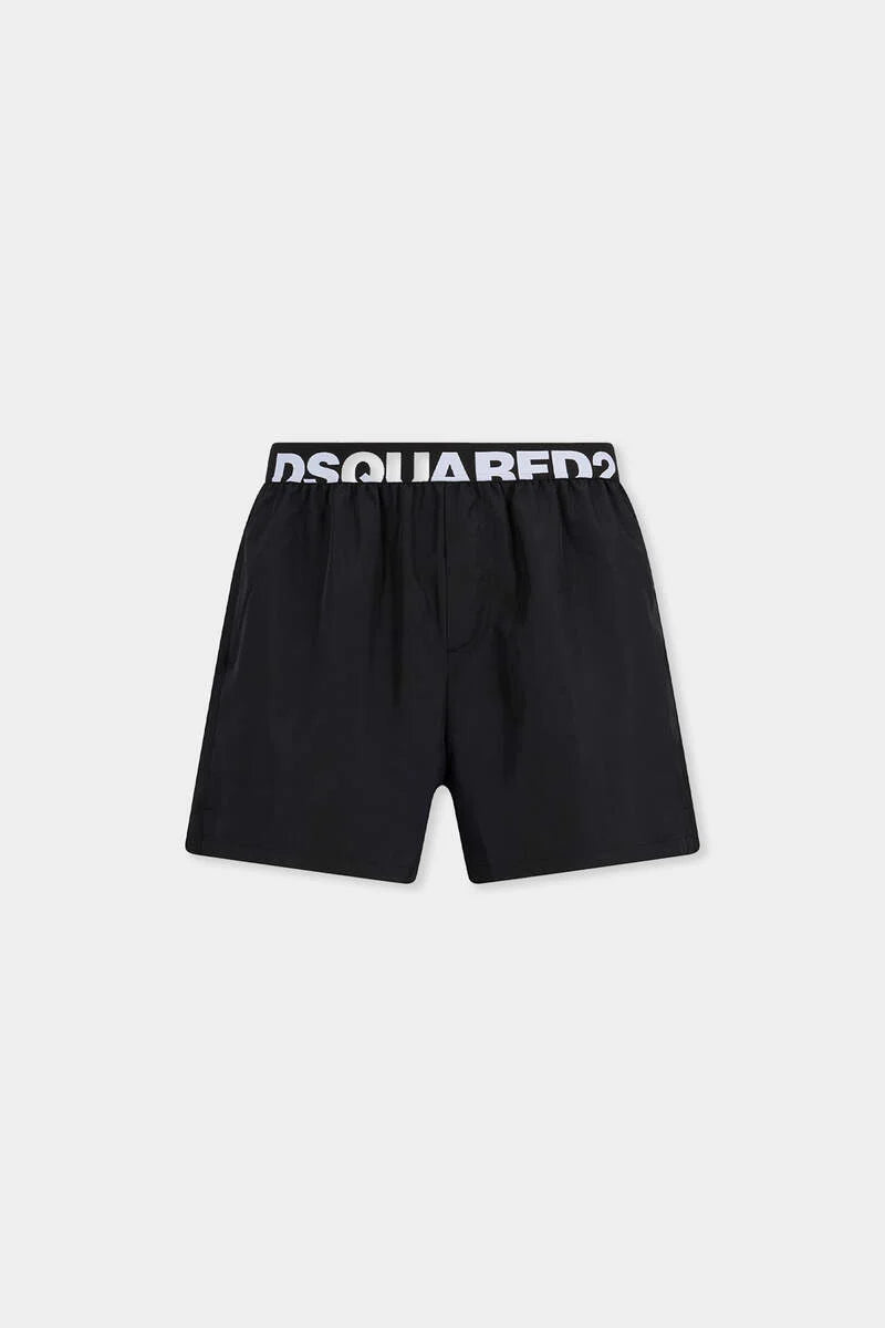 Costume Nero Scritta Elastico Dsquared