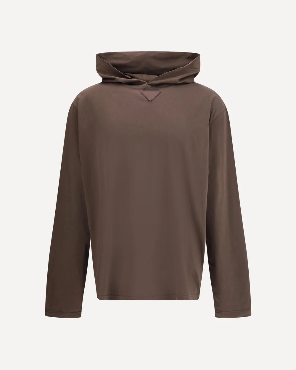 Felpa Sottile Marrone con Cappuccio Prada