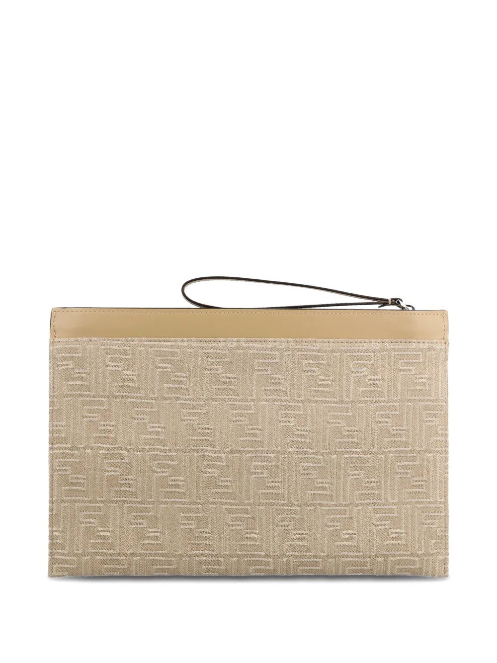 Pochette Beige Logo All Over Fendi