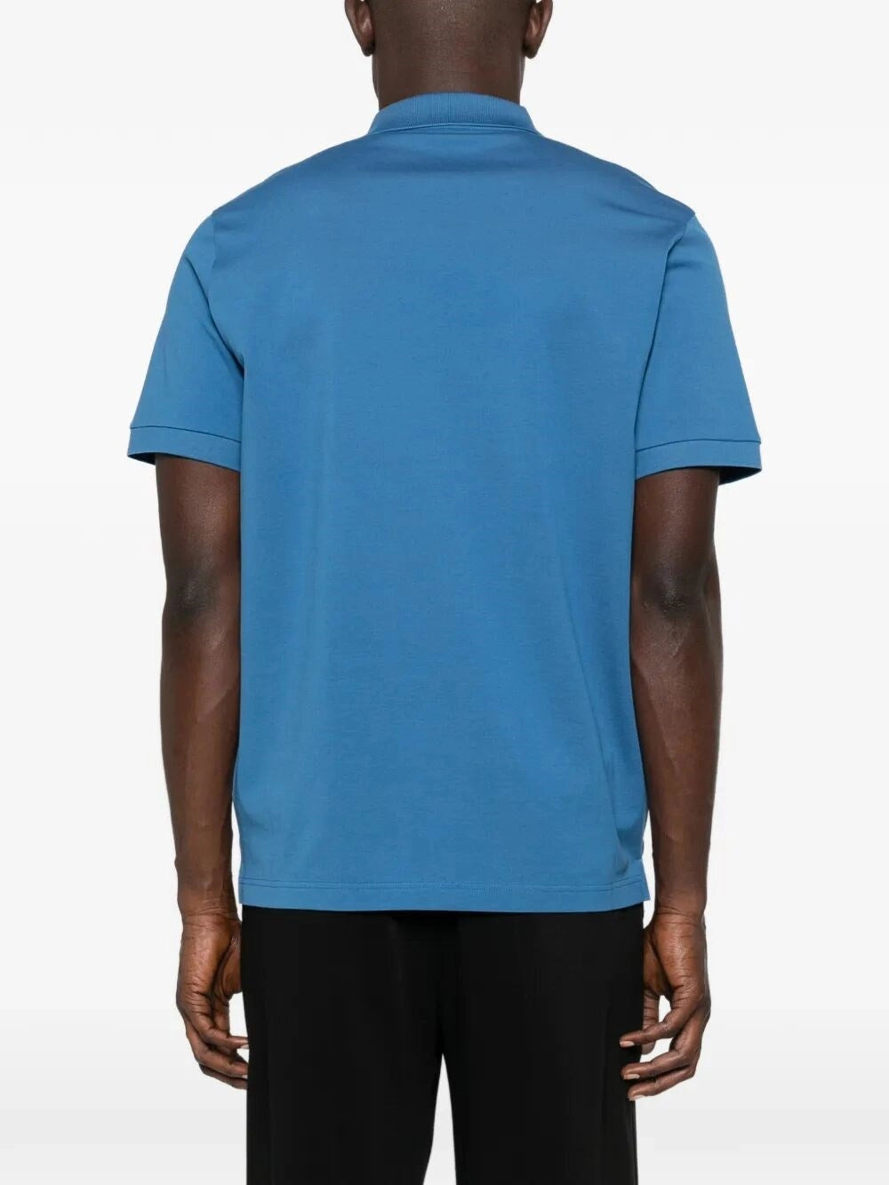 Polo Azzurra Logo Placchetta Metallica Prada