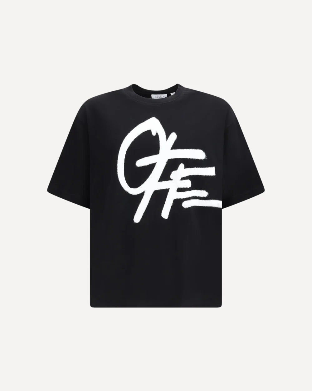 T-Shirt Nera Scritta Grande Off-White