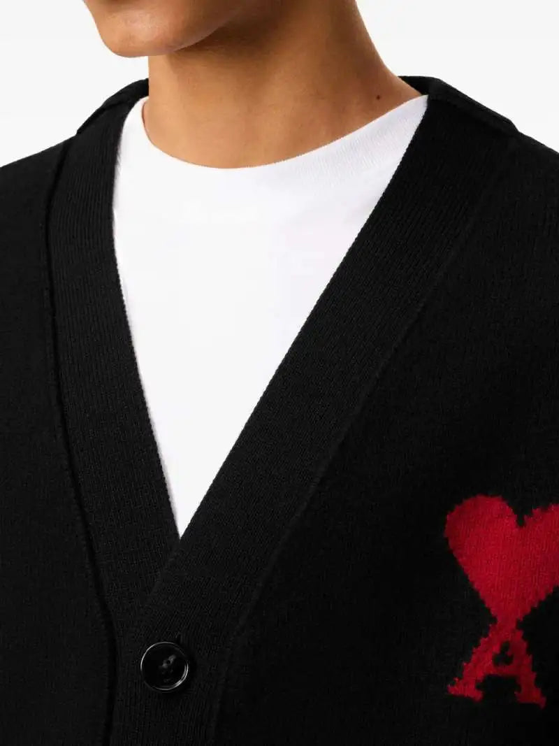 Cardigan Nero Cuore Grande Ami Paris