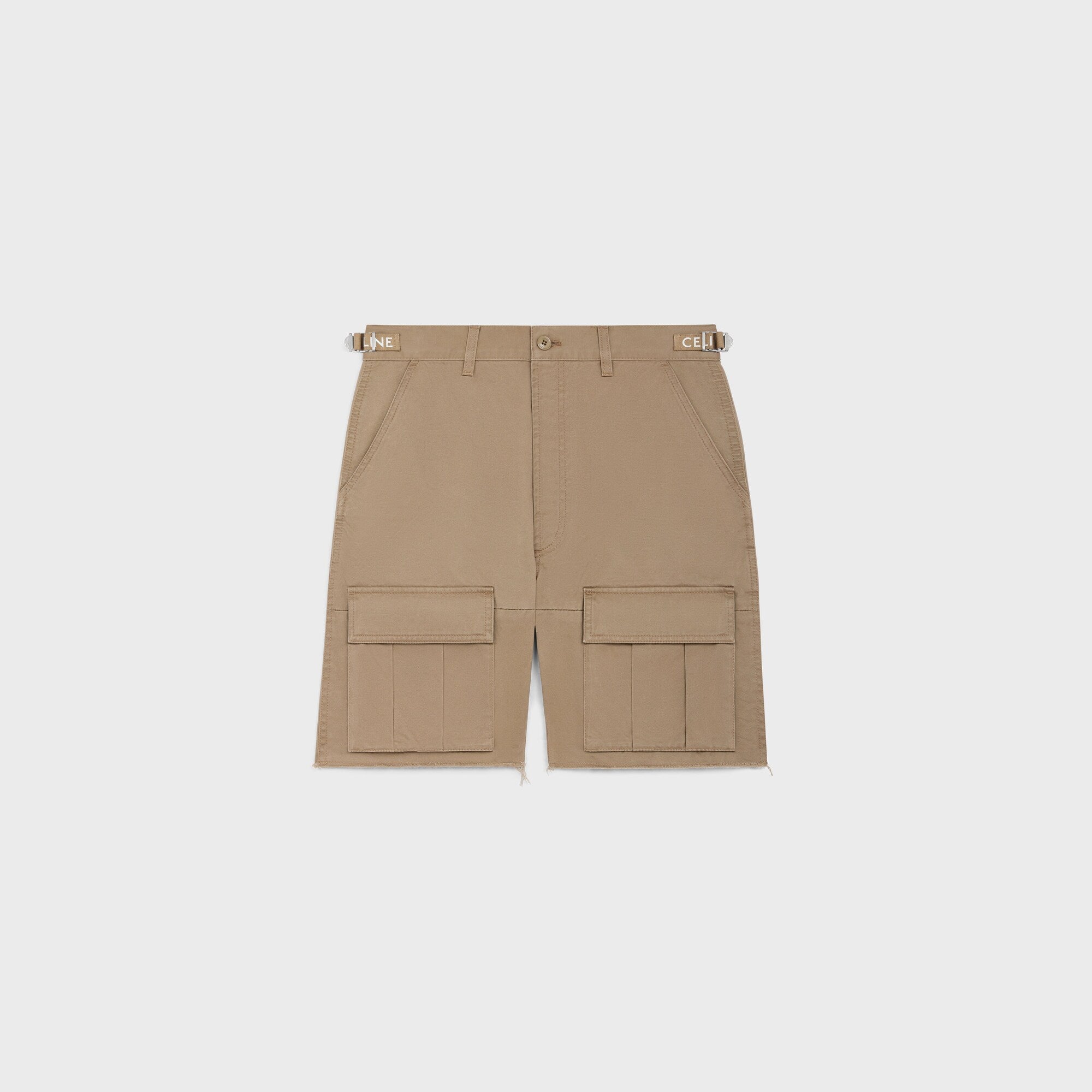 Shorts Beige Tasconi e Scritta Celine