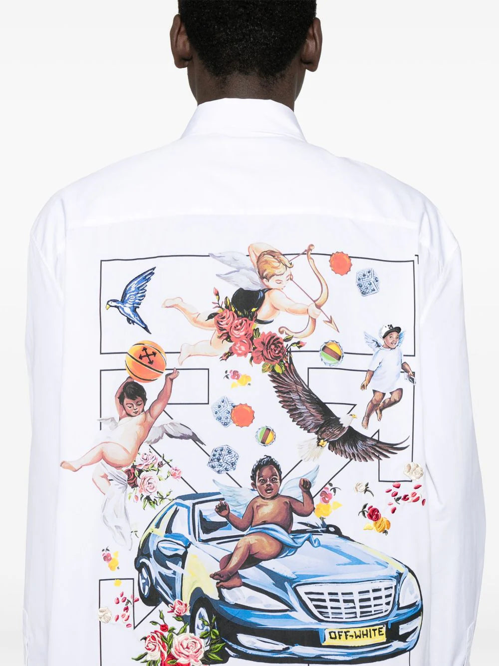 Camicia Bianca Stampa Retro Off-White