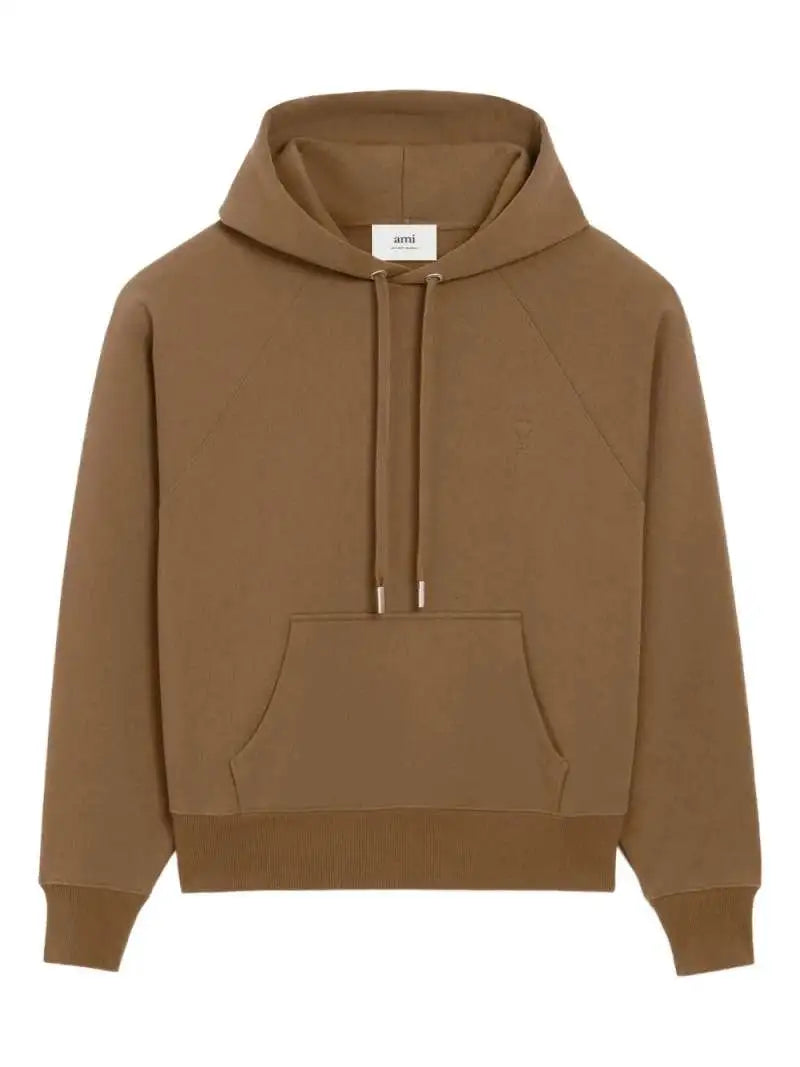 Felpa Marrone con Cappuccio e Cuore Ami Paris