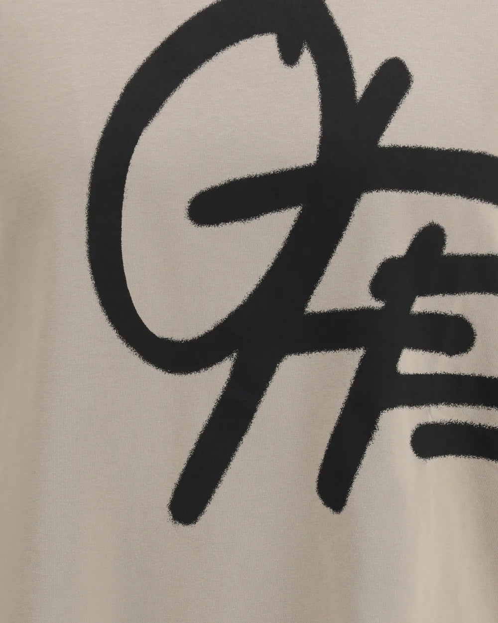 T-Shirt Beige Scritta Grande Off-White