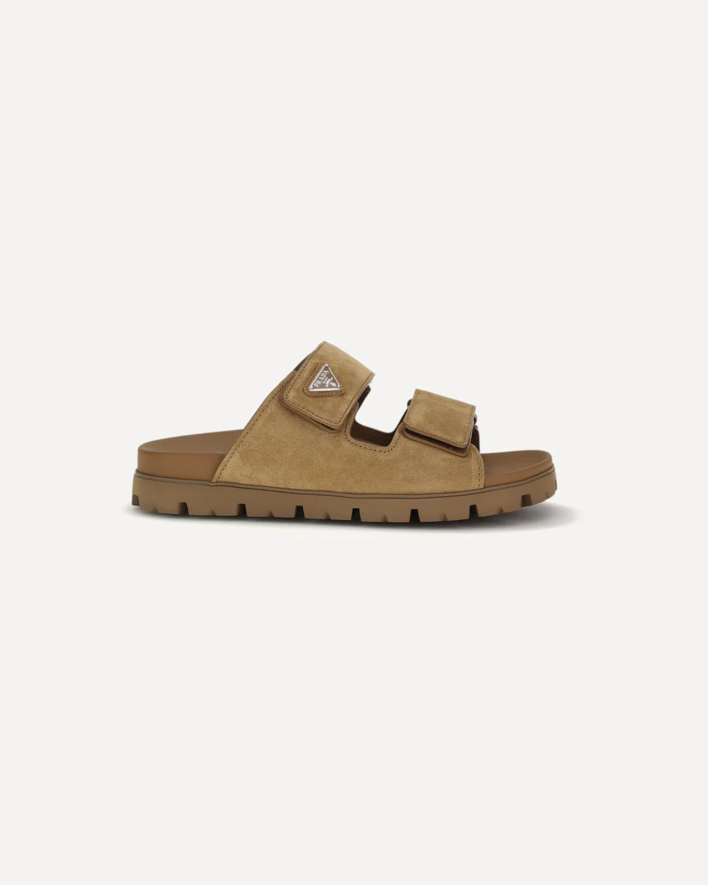 Sandalo Suede con Placchetta Prada