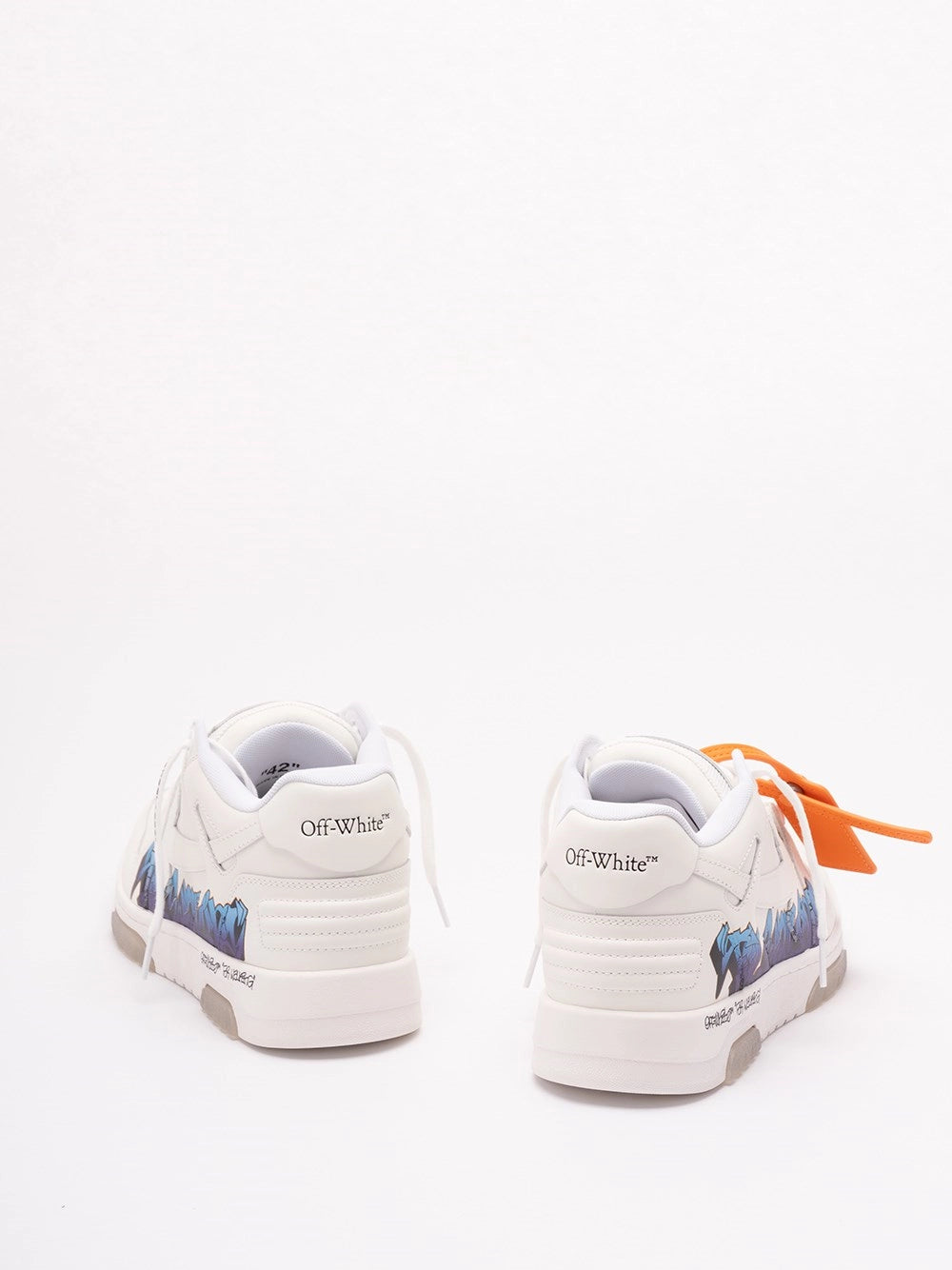 Sneakers Out Of Office For Walking Bianca Scritta Azzurra Off-White