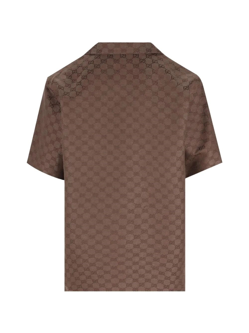 Camicia Bowling Marrone Logo GG Gucci