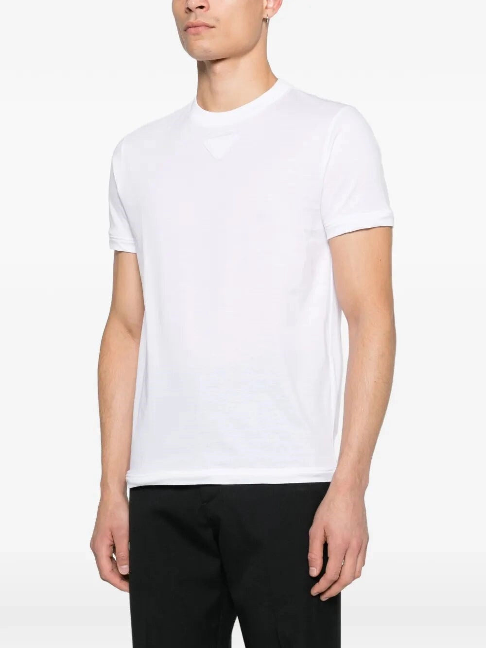 T-Shirt Bianca Logo Petto Prada