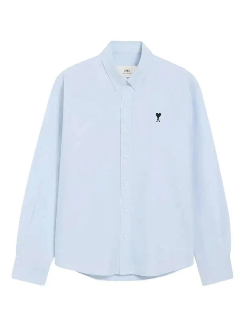 Camicia Azzurra Cuore Nero Ami Paris