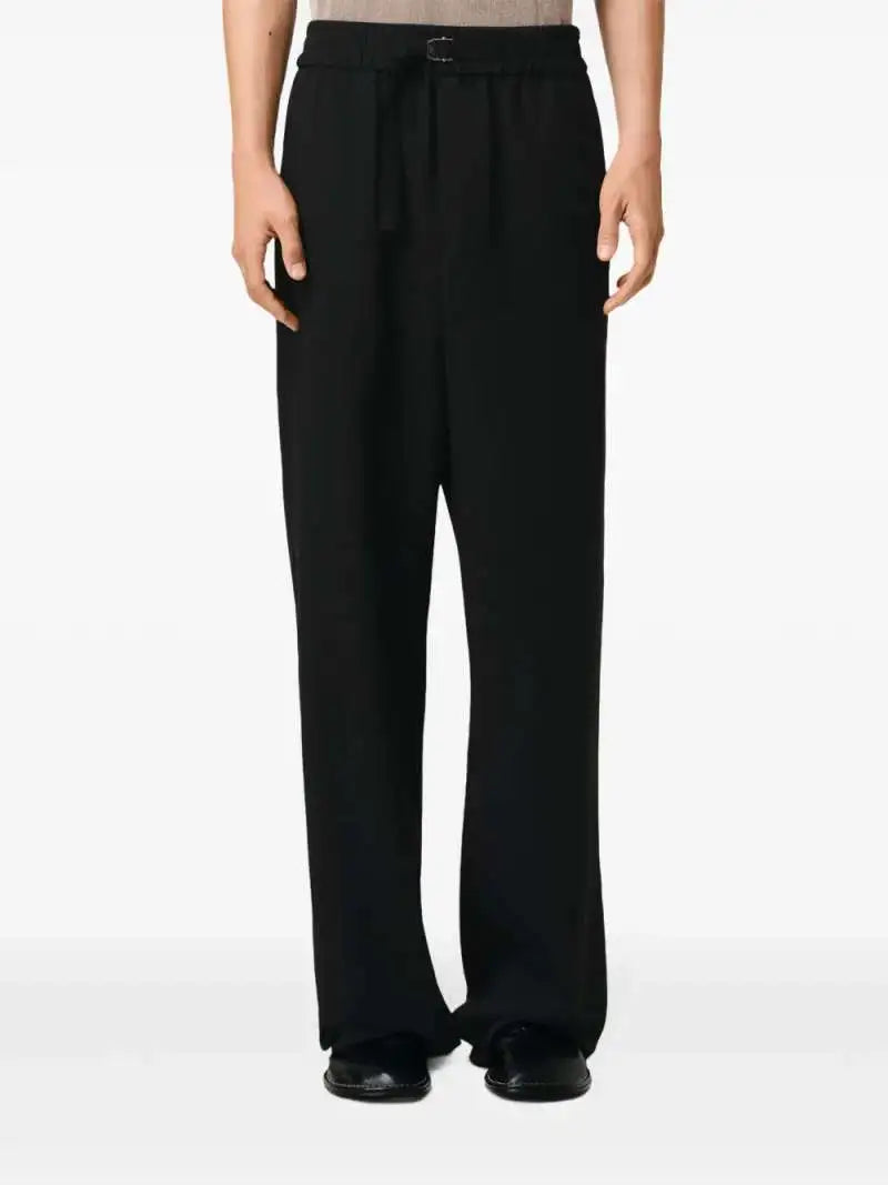 Pantalone Nero Gamba Ampia Ami Paris