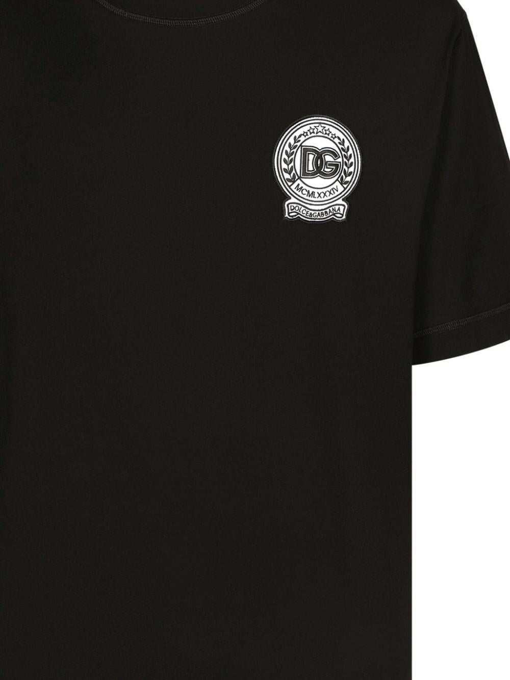 T-SHIRT NERA CON LOGO PETTO DOLCE E GABBANA