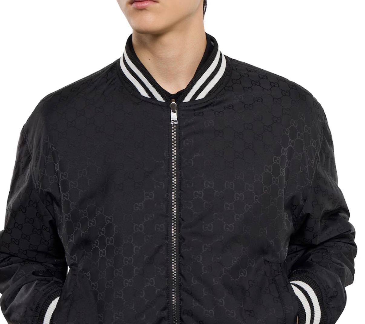 Giubbino Nero Reversibile Techno Logo All Over GG Gucci