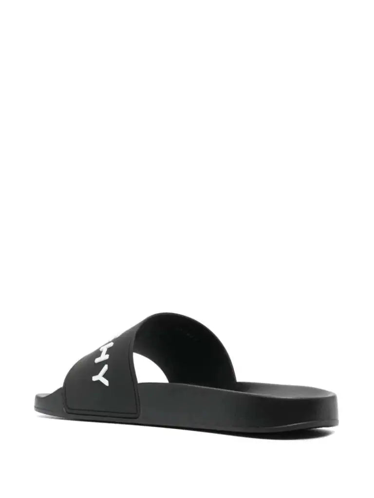 Sandalo Nero Scritta Logo Givenchy