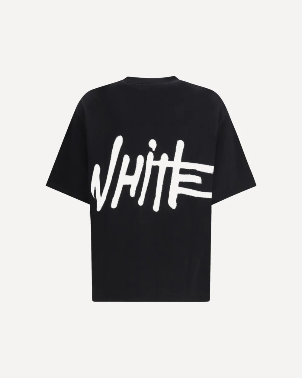 T-Shirt Nera Scritta Grande Off-White