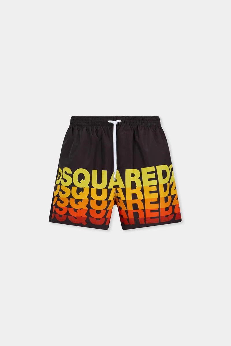 Costume Nero Scritte Orizzontali Arancione Dsquared