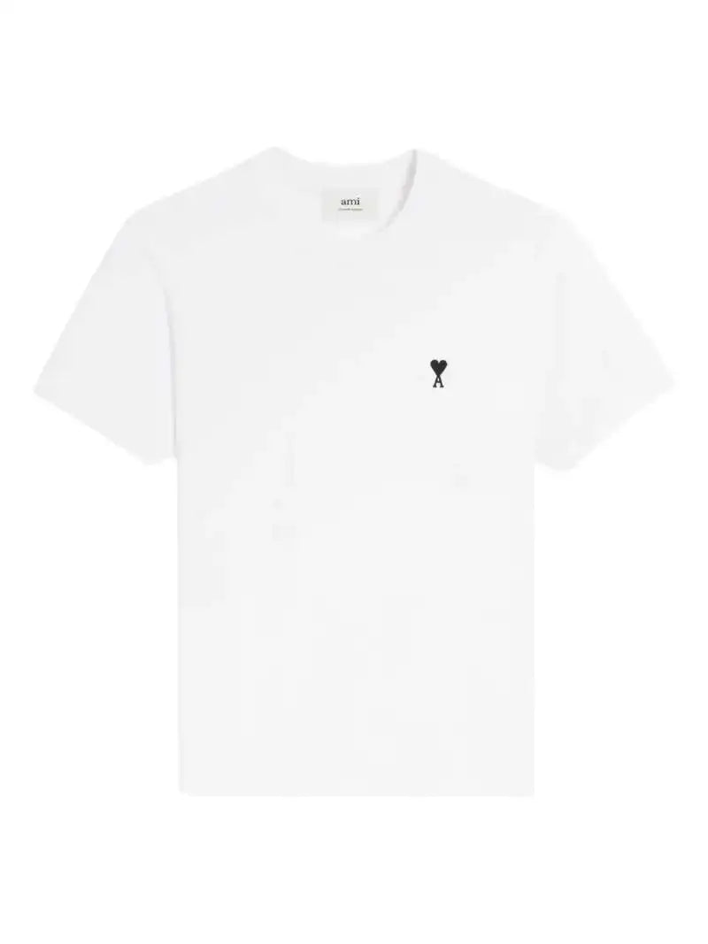 T-Shirt Bianca Cuore Nero Ami Paris