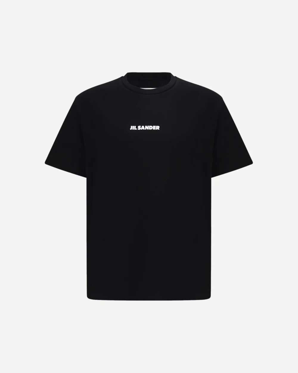 T-Shirt Nera Scritta Petto Jil Sander