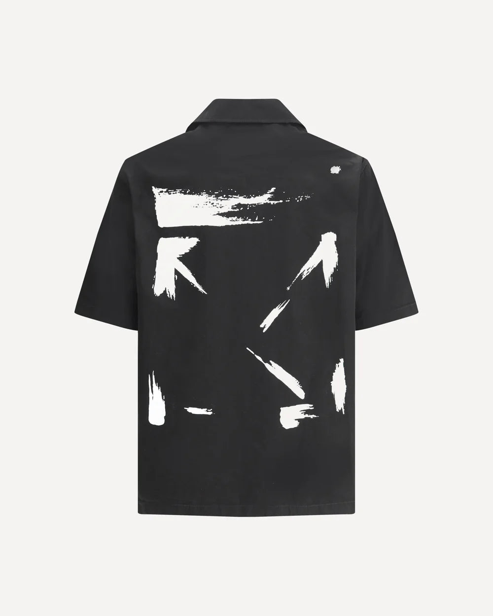 Camicia Nera Stampa Retro Off-White