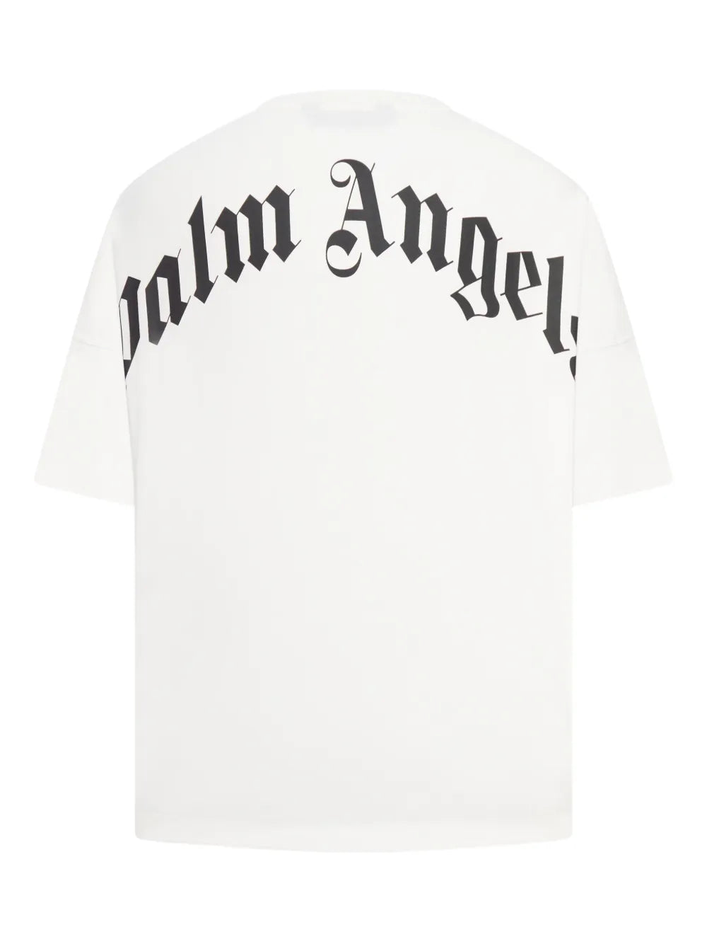 T-Shirt Bianca Scritta Collo e Retro Palm Angels