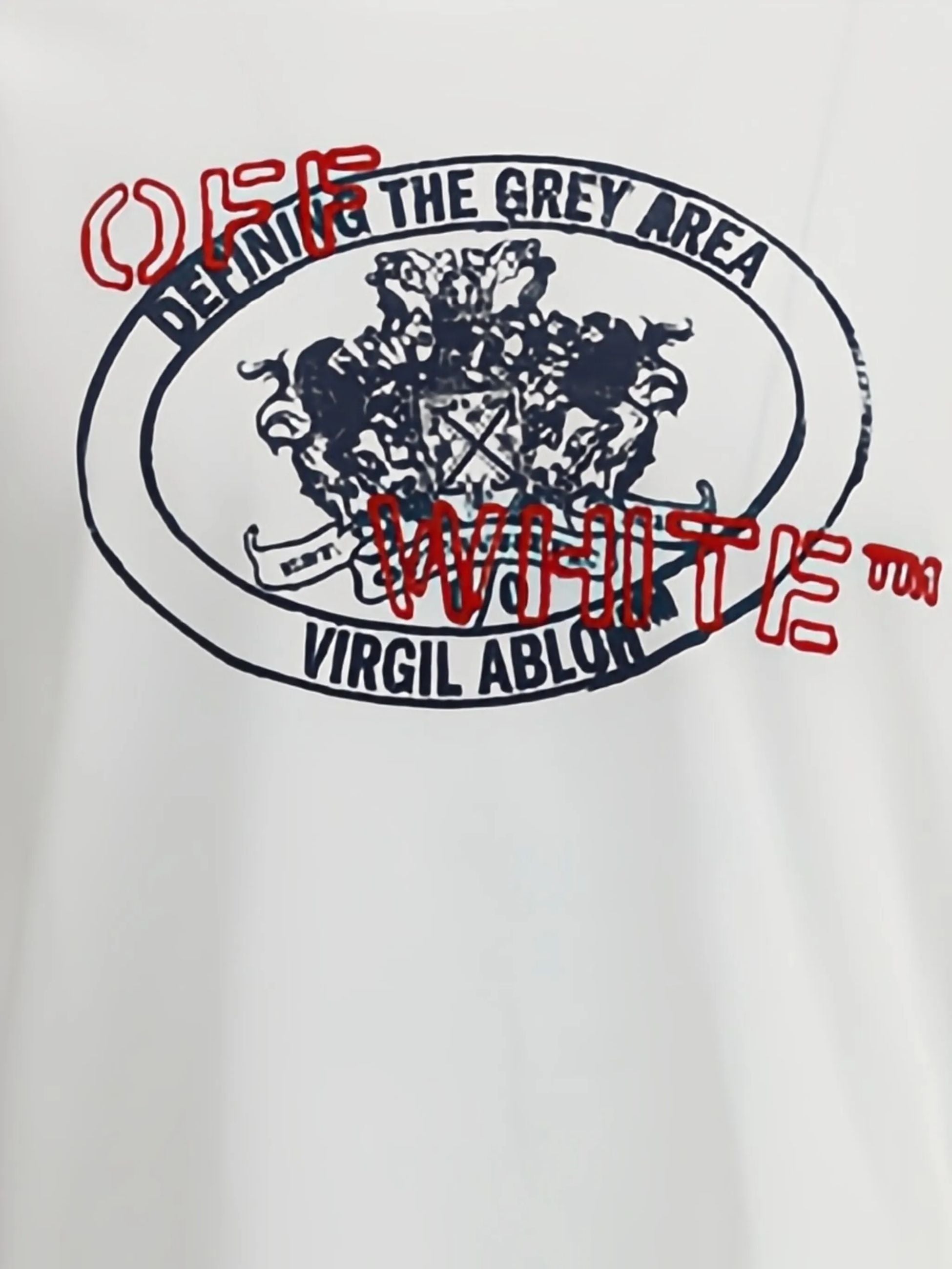 T-Shirt Bianca Stampa Retro Arrow Rossa Off-White