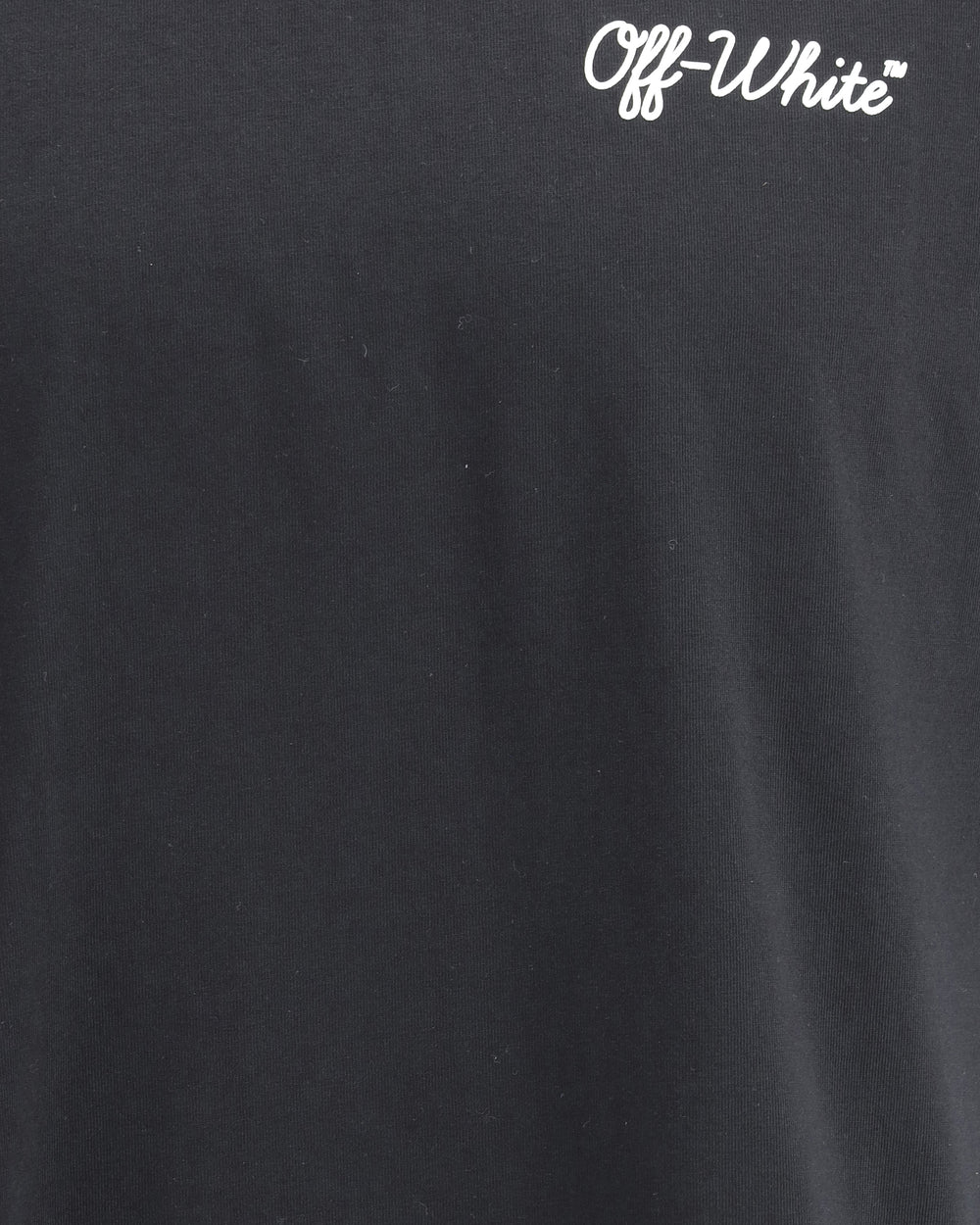 T-Shirt Nera Scritta Retro Corsivo Off-White