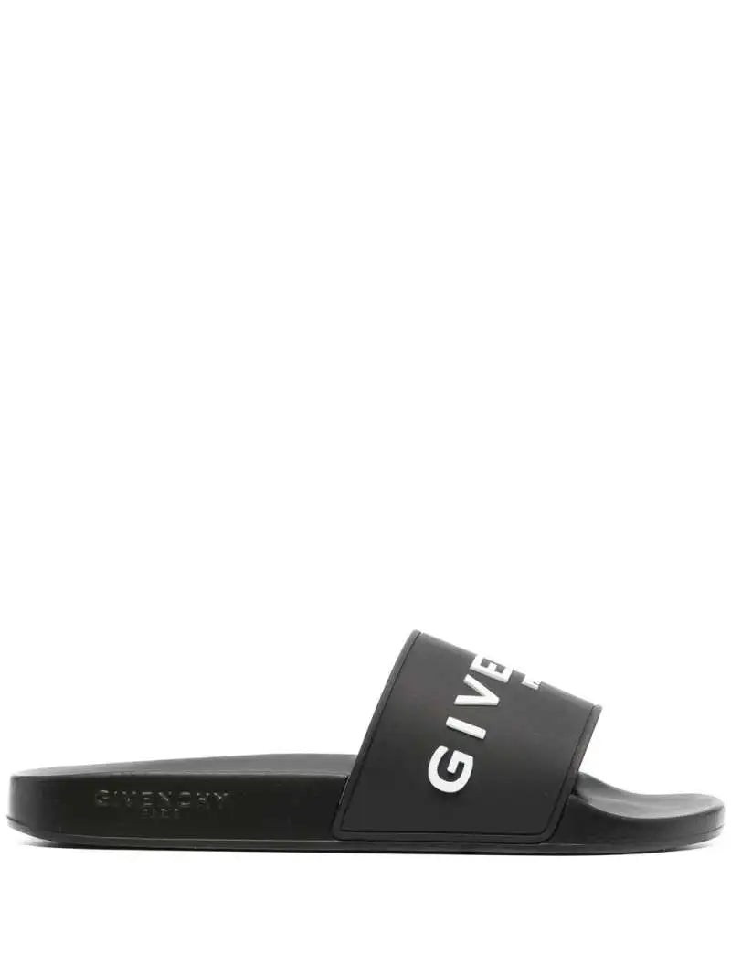 Sandalo Nero Scritta Logo Givenchy