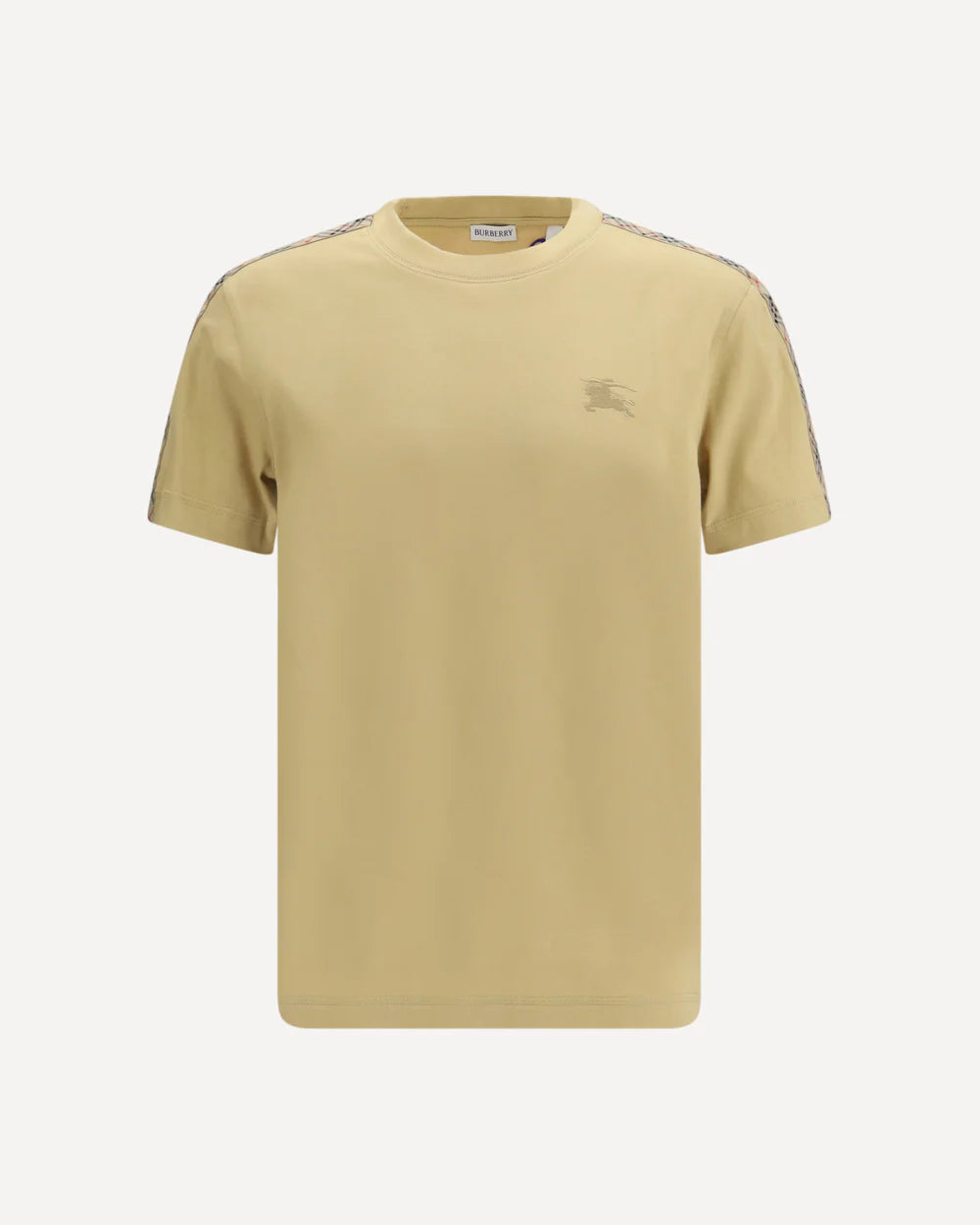 T-Shirt Beige Striscia Check Spalle Burberry