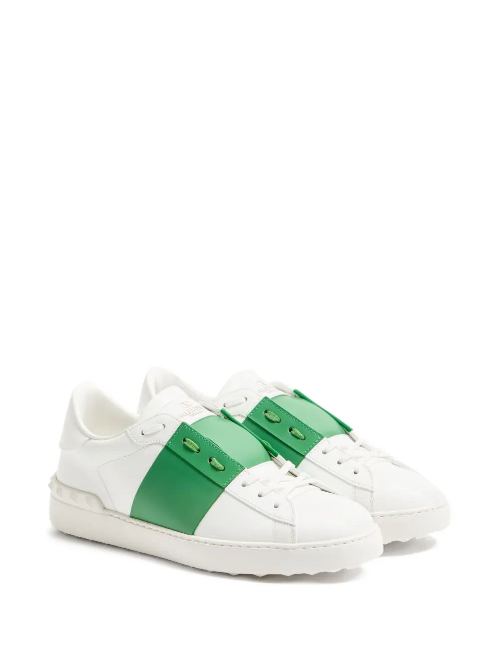 Sneakers Open Bianca Striscia Verde Valentino