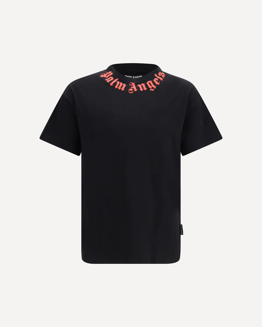 T-Shirt Nera Logo Collo Scritta Palm Angels