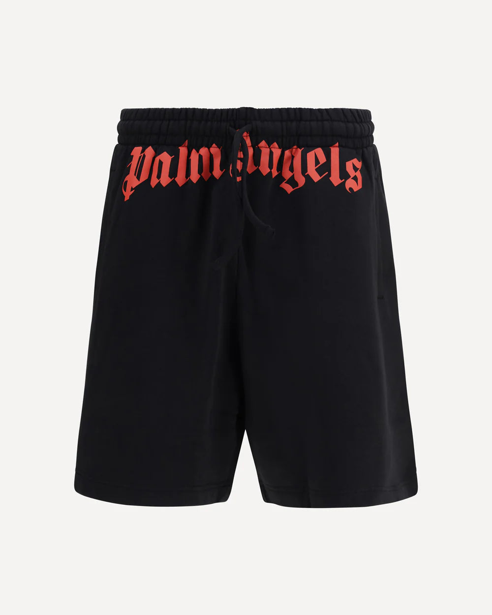 Shorts Nero Scritta Rossa Logo Palm Angels
