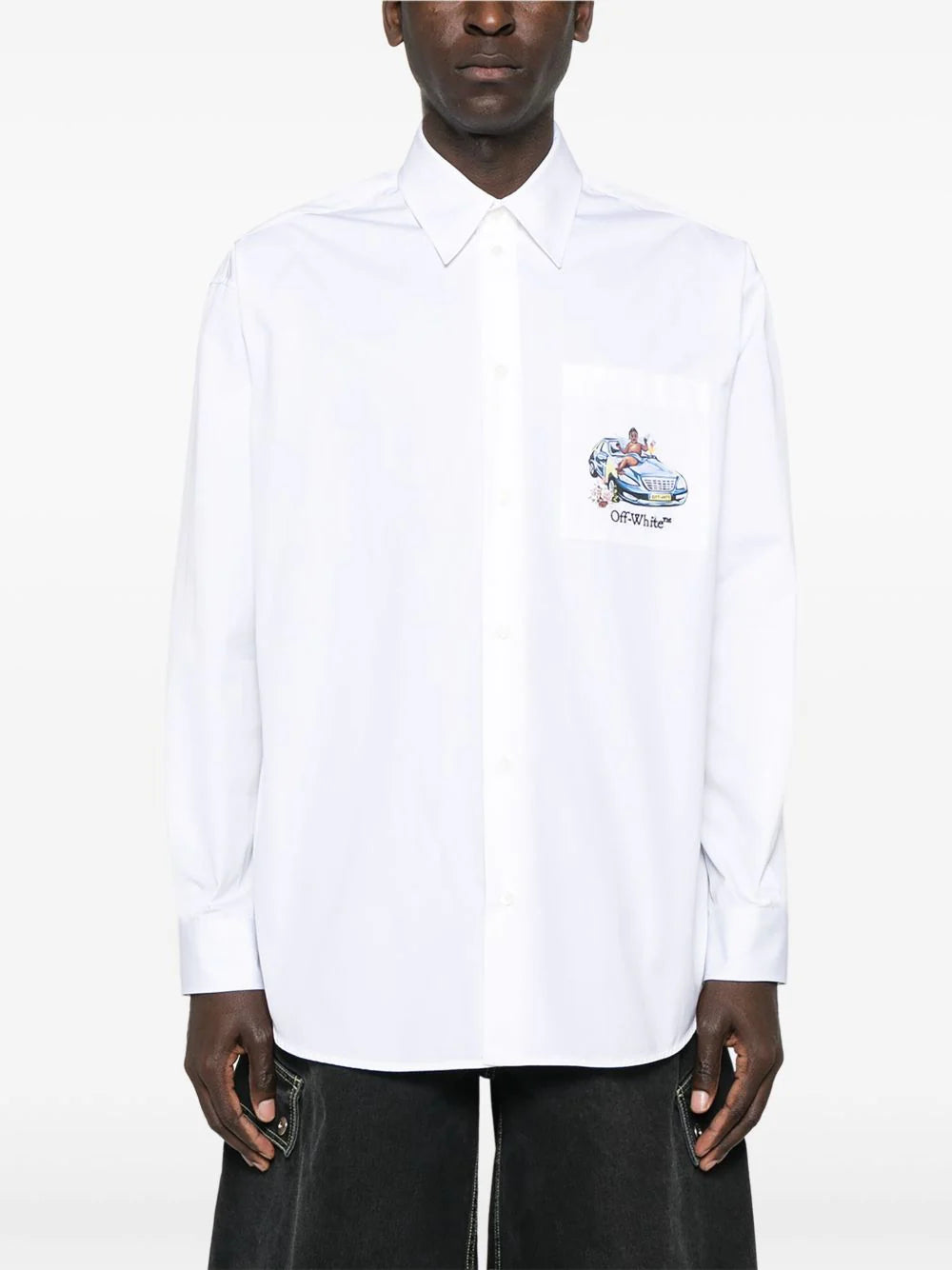 Camicia Bianca Stampa Retro Off-White
