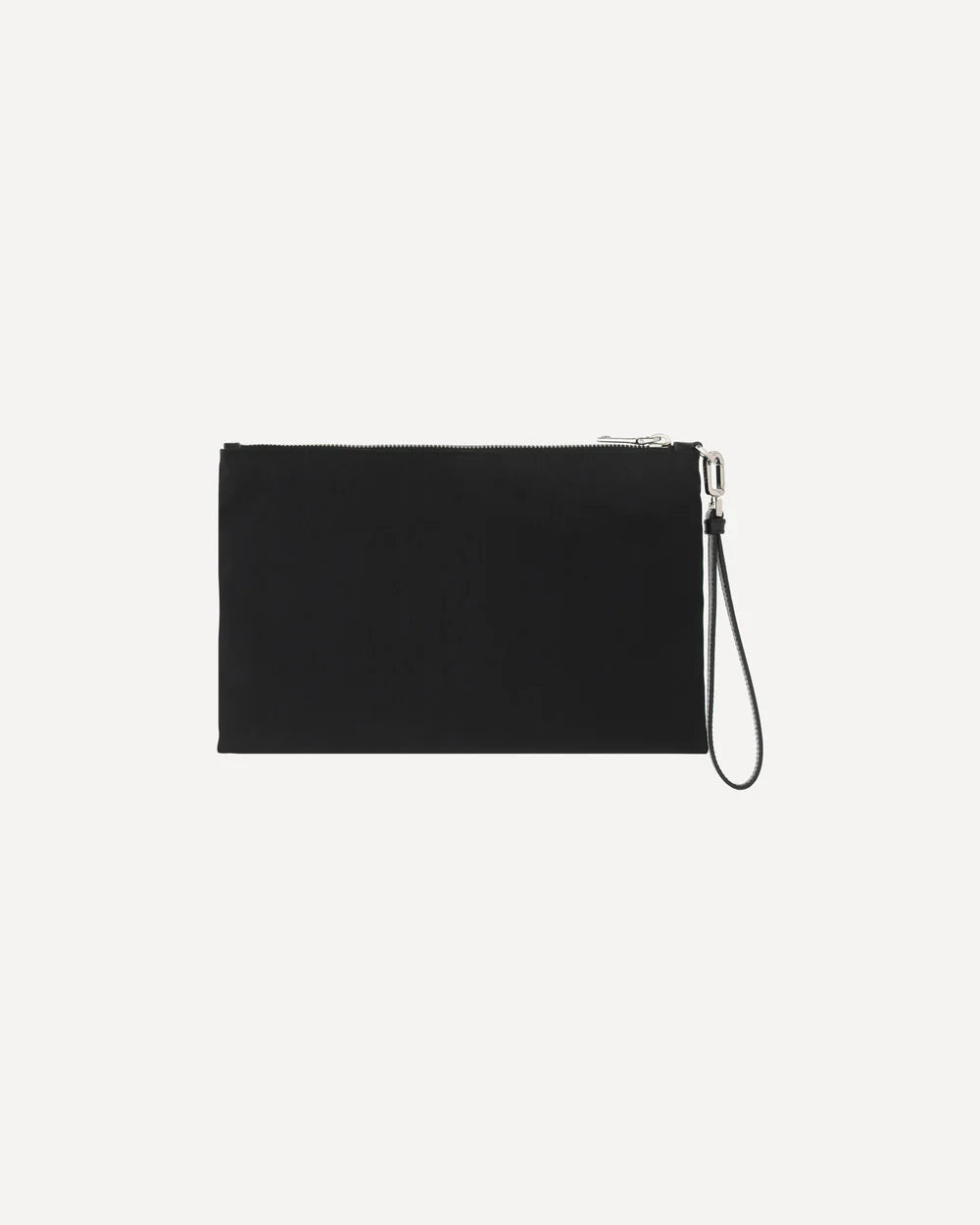Pochette Nera in Nylon con Placchetta Metallica Logo Prada