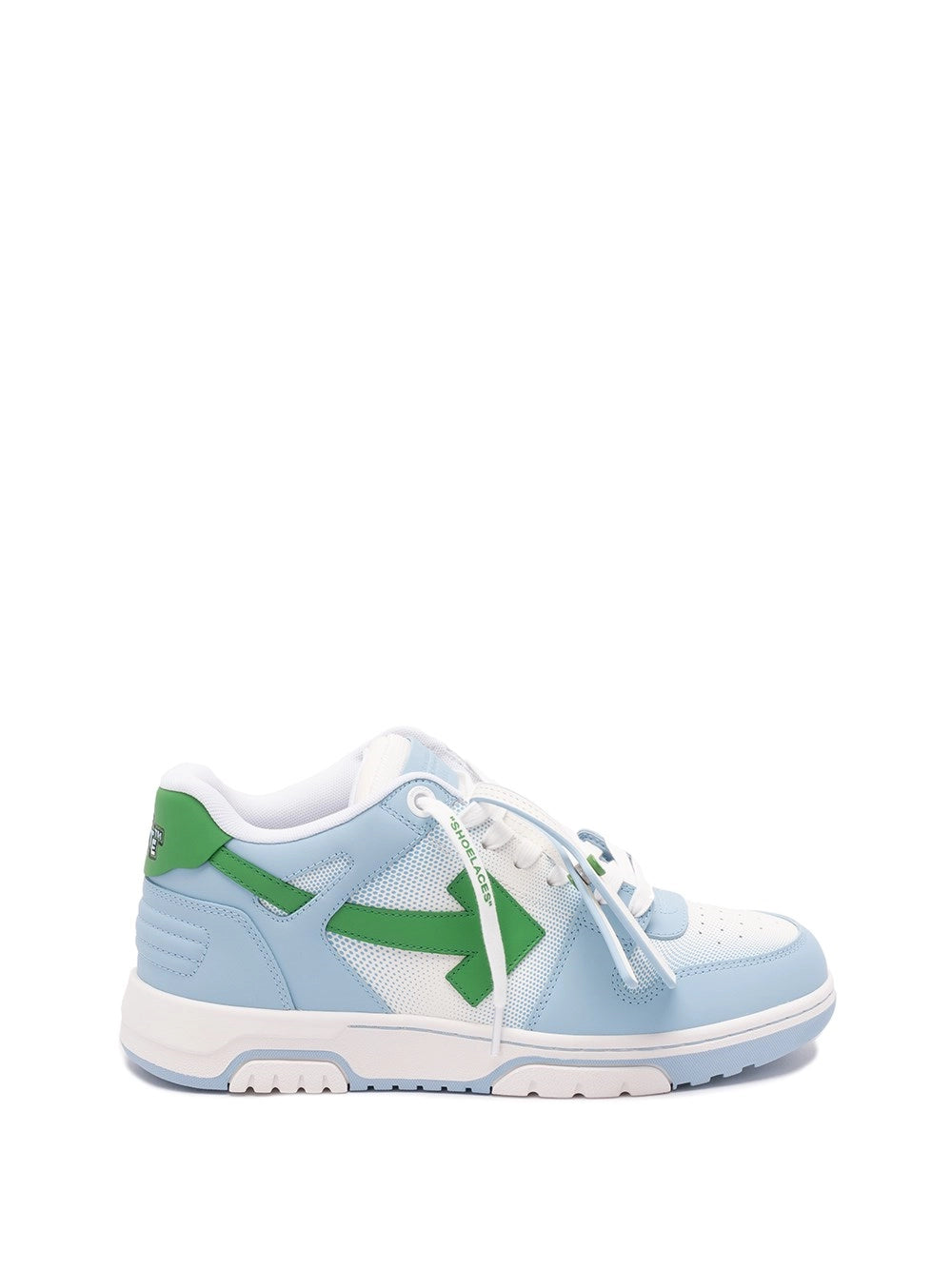 Sneaker Out Of Office Azzurra dettagli Verdi Traforata Off-White