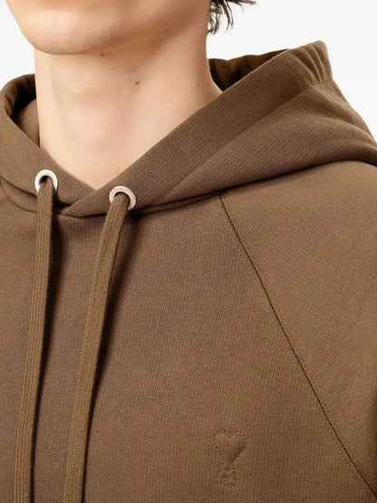 Felpa Marrone con Cappuccio e Cuore Ami Paris