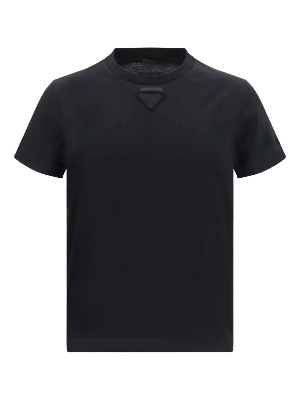 T-Shirt Nera Logo Petto Prada