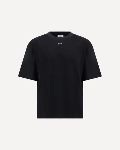 T-Shirt Nera Stampa Retro Arrow Man Off-White