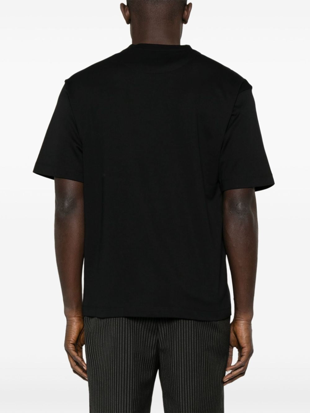 T-Shirt Nera Logo Petto Prada
