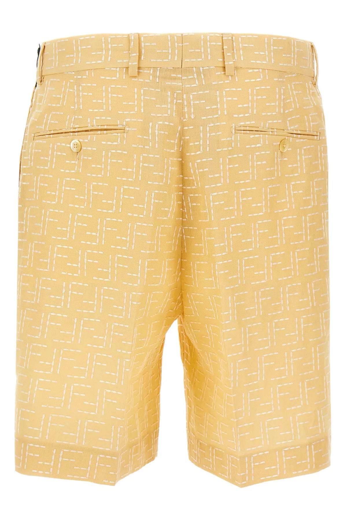 Shorts Giallo Logo All Over Fendi