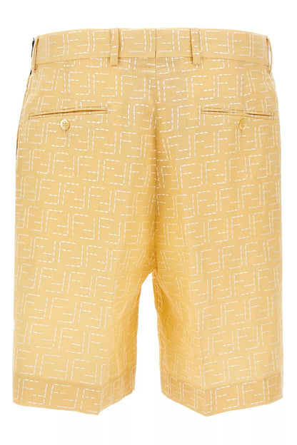 Shorts Giallo Logo All Over Fendi