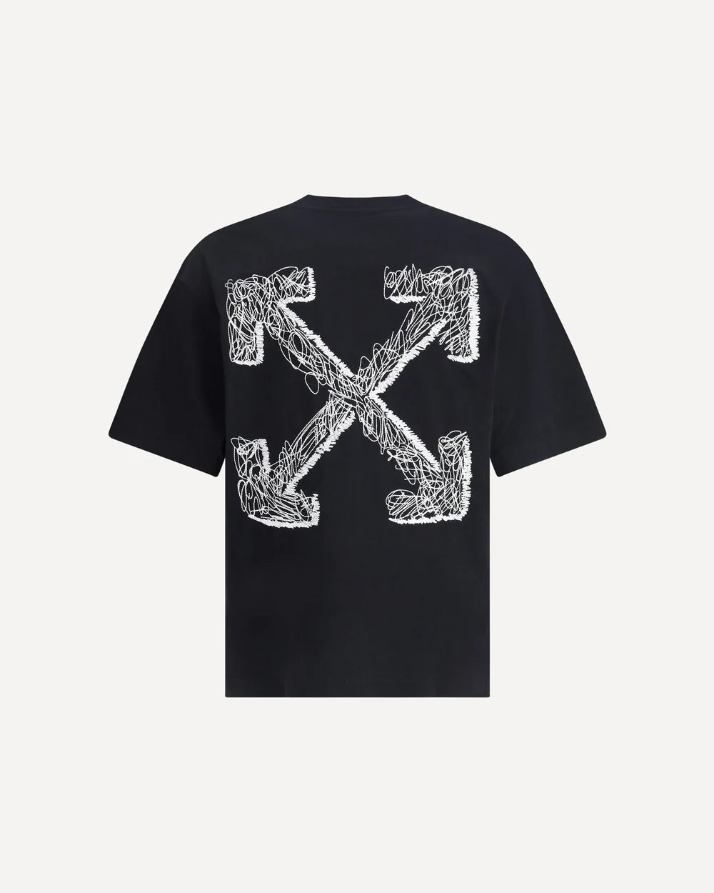 T-Shirt Nera Scribble Arrow Retro Off-White
