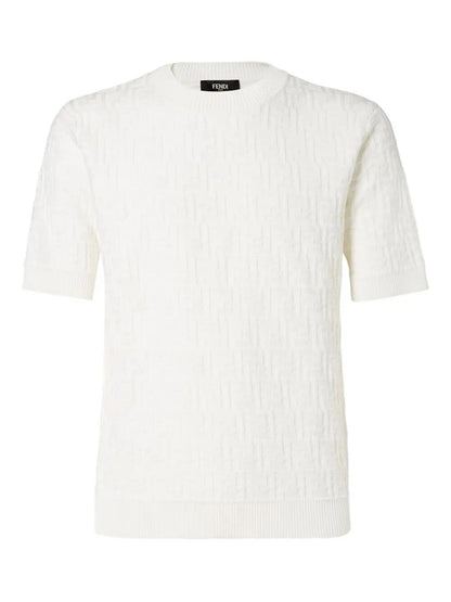 Maglia Bianca Logo FF All Over Fendi