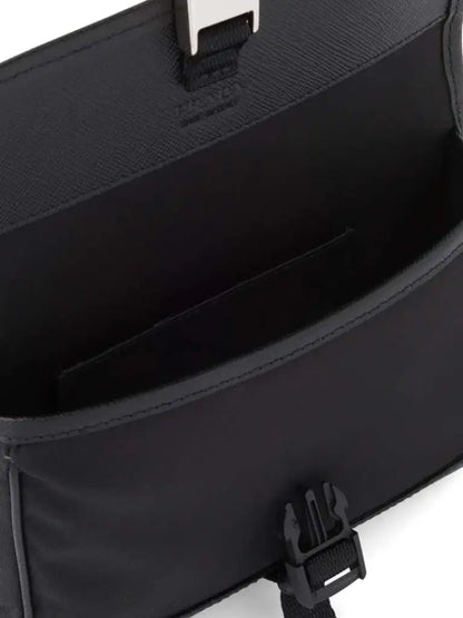 Borsa in Nylon Nera Placchetta Prada