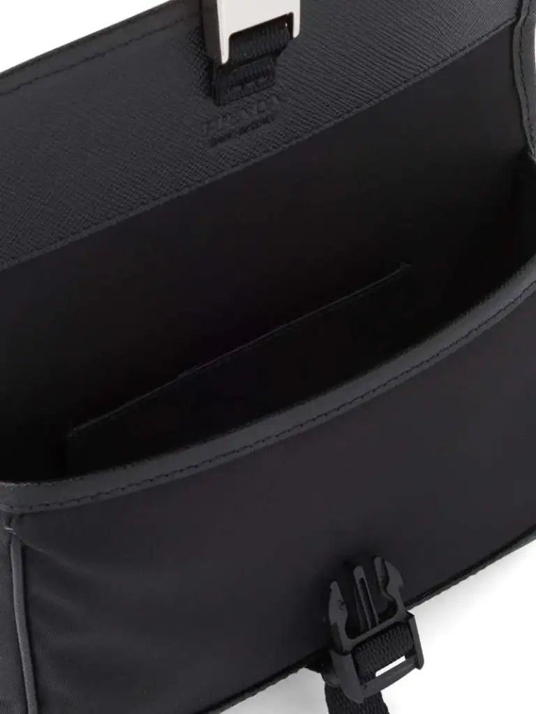 Borsa in Nylon Nera Placchetta Prada