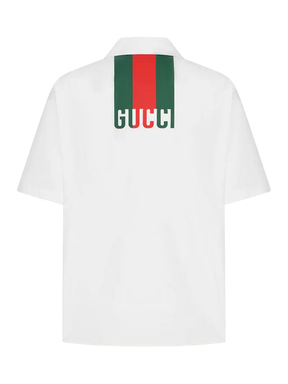 Camicia Disco Bowling Bianca Logo Retro Gucci