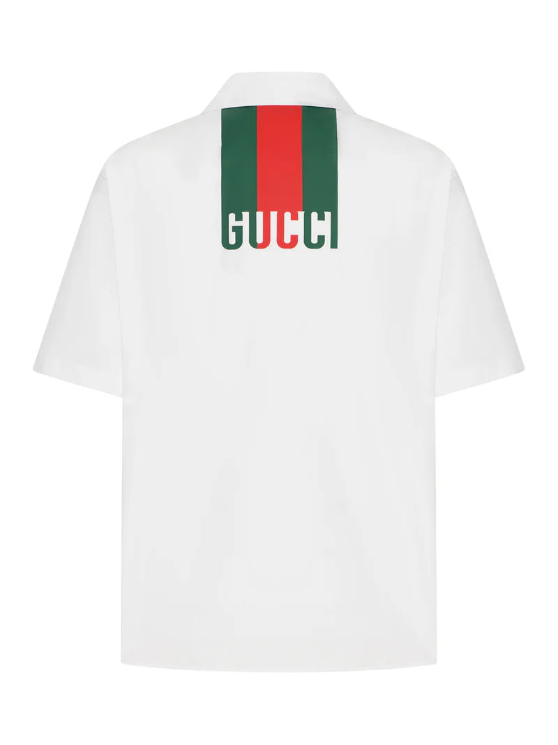 Camicia Disco Bowling Bianca Logo Retro Gucci