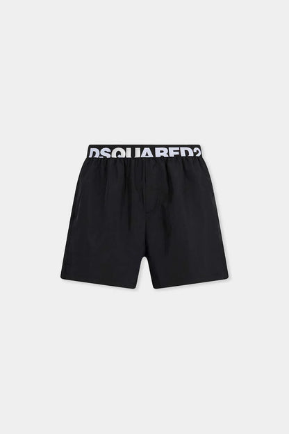 Costume Nero Scritta Elastico Dsquared