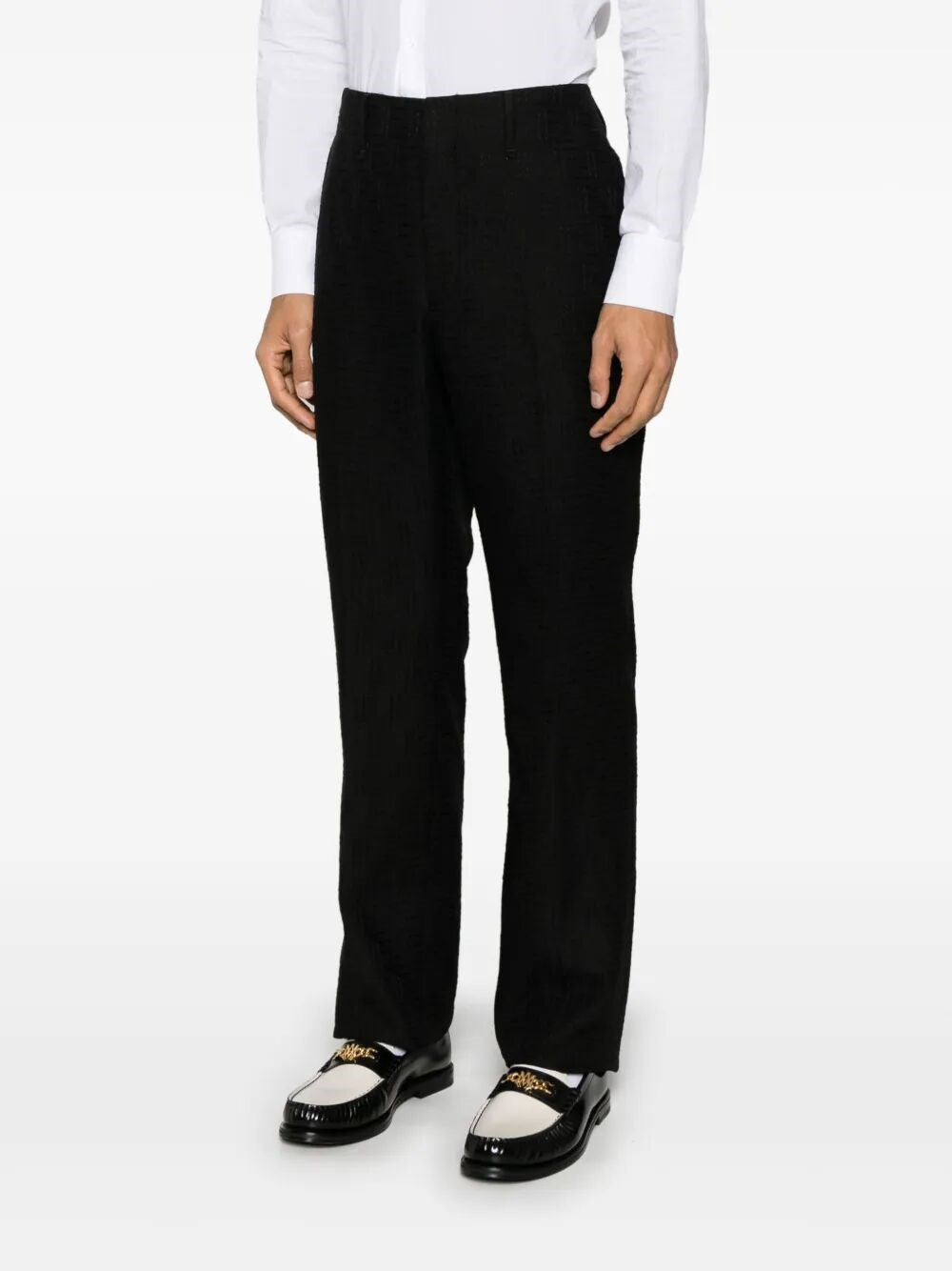 Pantalone Nero Logo All Over Fendi