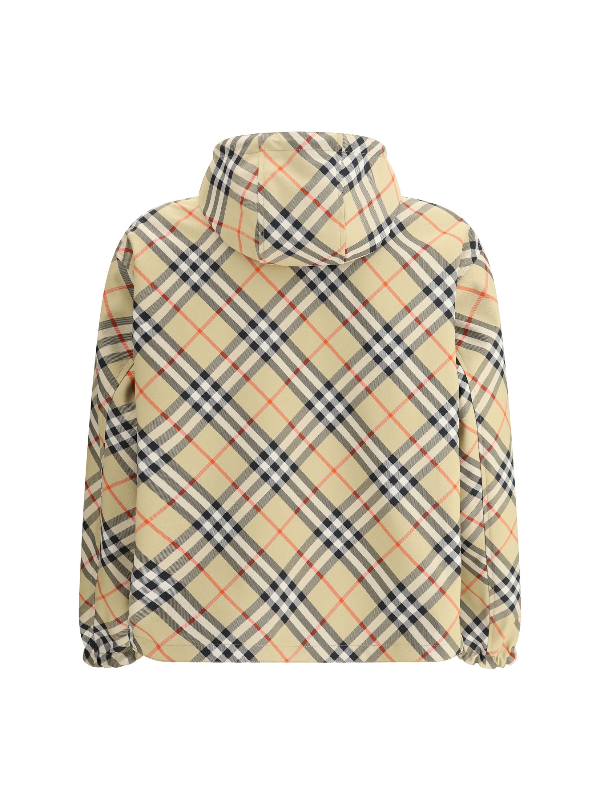 Giubbino Reversibile con Cappuccio e Logo Check Classico Burberry